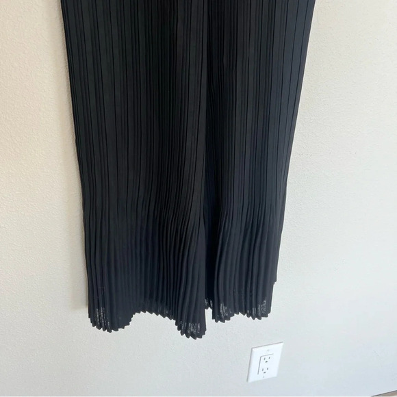 NWOT Alquema 3/4 Palazzo Pants Wide Leg Pleated Cropped Black Casual Women’s Sm - Picture 5 of 11
